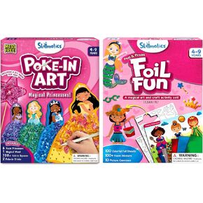 Poke-inch-in Art Magical Princess & Foil Fun Dress Up Back ، No Mess For Kids ، نشاط إبداعي DIY ، هدايا للأولاد والبنات الذين تتراوح أعمارهم بين 4 ، 5 ، 6 ، 7 ، 8 ، 9