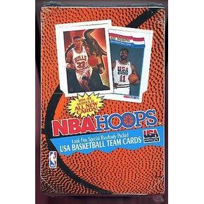 تذكارات رياضية 1991-92 بطاقات كرة السلة Hoops مجموعة Wax Pack Box Series Two 2 II USA Team Insert - حزم شمع كرة السلة