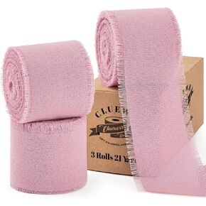 Blush Pink Ribbon 3 Rolls 1.5 Inch Total 21 Yard