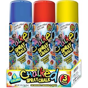 رذاذ JA-RU Sidewalk Chalk (3 علب متنوعة) درب الأطفال ، طباشير سائل سائل ملون. رذاذ خط العلامات الحقل. علامات مؤقتة. مجموعة الفن في الهواء الطلق قابلة للغسل. 3526 (3 علب النمط ب)