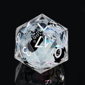 Gu Ei Te Liquid Core Resin Dnd Dice ، Cat Style Polyhedral Dice 7-Die Set Quicks and Handmade for RPG MTG Table Games