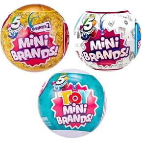 Generic 5 Srispr Mini Brands and Toy 3 Ball Bundle ، تشمل كرة واحدة من Wave 1 Mini Brands و 1 Series 2 Mini Brands Ball و 1 Toy Mini Ball