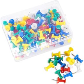 60pcs دبابيس دفع دبابيس للوحة الإعلانات ، إبهام ألواح لوحة الفلين ، رأس بلاستيكي ملون ، نصيحة فولاذية ، تومض لتصوير صور ملصق الجدار صور ديكور المنزل