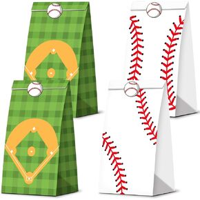 Infankey 30 PCS Baseball Party Party Party Party Party Party Favors مع ملصقات لعبة البيسبول معالجة الوجبات الخفيفة أكياس هدايا البيسبول حقائب بيسبول.