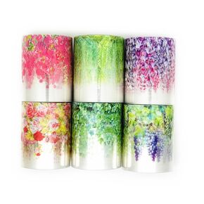 شريط زخرفة كرمة Koolemon 6rolls ، نباتات زهرة الأليف من أجل DIY Bujo Crafts Scrapbook Supplies