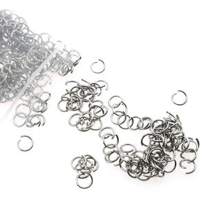 Taodan 500pcs الصلب المقاوم للصدأ 304 موصل حلقة القفز المفتوح 1 × 8 مم فتح حلقة معلقة للمجوهرات المصنوعة يدويًا
