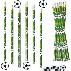 40 PCS Sports Pencils Soccer Eraser مجموعة أقلام كرة قدم مع كرة محرية الكرة التي تحمل عنوانًا لمستلزمات المكافآت الخاصة بالقرطاسية المدارس (كرة القدم)