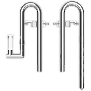 FZONE Upgraded Aquarium Lily Pipe, Outlet with Surface Skimmer, Stainless Steel Inflow and Outflow Set for Freshwater Aquariums, 5/8" ID (16/22mm)