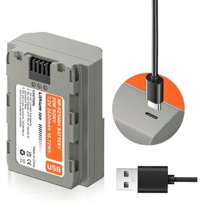 NP-FZ100 Battery 2600mAh with Type C Fast Charging for Sony A7III, Alpha A7R III, A9, A7R IV, A7R3, A6600, A7S III, A7RIV, A9R, A9S Camera Battery