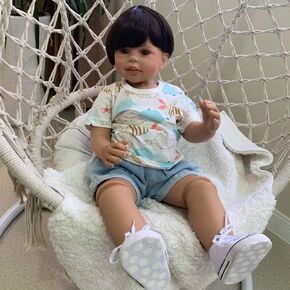 ICRADLE Reborn Boy 28 بوصة حديثي الولادة طفل جديد Reborn دمية Soft Silicone Vinyl LifeLike Baby Dolls للأطفال الذين تتراوح أعمارهم بين 3+