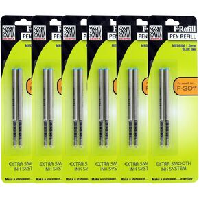 Zebra F301 ، F301 Ultra ، F402 ، 301A ، spiral point pen sills ، 1.0 مم ، نقطة متوسطة ، حبر أزرق ، حزمة 12