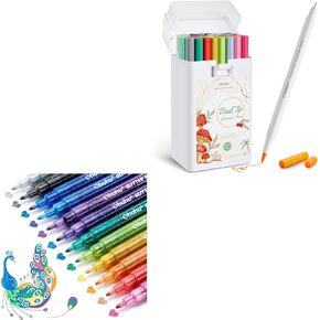 Ohuhu Journal Pens 40 Colors & Glitter Markers