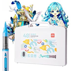 علامات الطلاء Deli TIP Dual Tip Drying Acrylic Marker Ambens for Kids Paint Pens for Wood Rock Canvas (36 لونًا) (12)