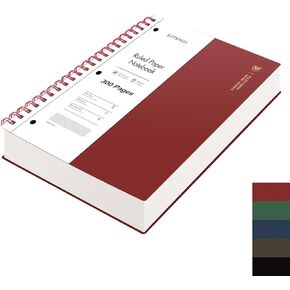 حكمت Emshoi A4 Spiral Notebook College مجلة مبطنة ، 11.2 "× 8.27" ، 300 صفحة مثقبة ، ورقة سميكة 100GSM ، ناعم مقاوم للماء ، ملزمة مزدوجة ، لكتابة أعمال العمل باللون الأحمر.