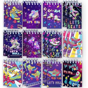 24 PCS Roller Skate Party Favors Roller Skating Notebook Roller Small Notepads Retro 60s & 80s Party Favors Supplies Roller Skating Party Decorations Retro Hip Hop Birthday Supplies