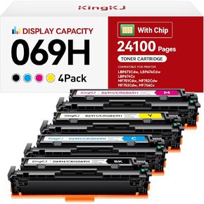 069 069H Toner Cartridge Set with Chip 4-Pack Compatible for Canon 069H 069 for Color imageclass MF753Cdw MF751Cdw LBP674Cdw LBP674C MF750C LBP673Cdw LBP674Cx MF752Cdw MF756Cx Printers Ink Black