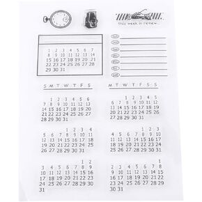 Silicone Stamp, Mixed Calendar Stamps, Journal Stempel Set, Transparent Journal Rubber Stamp for Scrapbooking, Scrapping, Journals and Card Postcards Making Decoration, 11x16cm