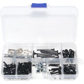 مجموعة المسمار المتوافقة مع 1/14 MJX Hyper GO 14301 14302 14302 RC Car Steel Wrench Tool Part 183pcs (لون مختلط)