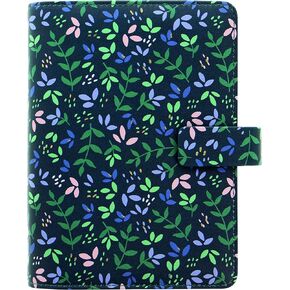 Filofax Garden Organizer, Personal Size, Dusk - Leather-Look, Gold Foil Accents, Six Rings, Week-to-View Calendar Diary, Multilingual, 2025 (C028713-25)