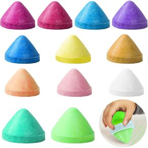 6 PCS Toddler Sidewalk Chalk سهلة قبضة طباشير ملون قابلة للغسل للأطفال غير سامة على شكل مخروط على شكل مخروط لا يوجد أي فوضى على اليدين للطلاء Doodling Chorn