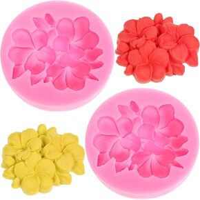2 PCS قوالب السيليكون زهرة ، 3D لطيف بلومريا الأزهار القوالب السيليكون لصنع شموع صابون صابون لزهرة فندان تزيين الجص صابون الصابون صنع شمعة الطين حرفة