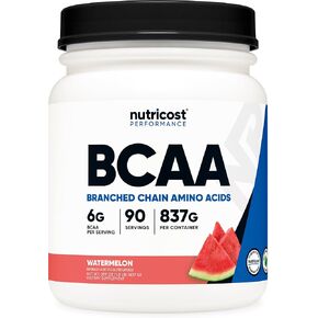 Nutricost BCAA Powder (Watermelon, 90 Serv) - Optimal 2:1:1 Ratio
