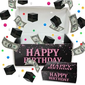 Bonetat Surprise Gift Box Box Explosion for Money ، Birthday Money Pull Box ، Birthday Money Box ، Money Box for Cash Gift ، Pop Out Money Hife Fox ، Birthday Money Box ، Surprise Gift Fox ، Box for Cash Gifts - BB04