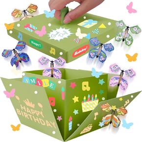 صندوق هدايا Butterfly Butterfly Butterfly ، DIY مفاجأة فريدة من نوعها ، صندوق هدايا Kraft ، مربع Flying Butterfly ، صندوق هدايا مفاجأة للتخرج ، عيد الأم ، أعياد الميلاد ، حفل زفاف ، ذكرى الذكرى السنوية