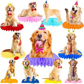 Umoni Golden Retriever Honeycomb Centerpices Dog Party Party Decorations 12pcs Golden Retriever حفلة عيد ميلاد ديكورات Dog Party Decoration