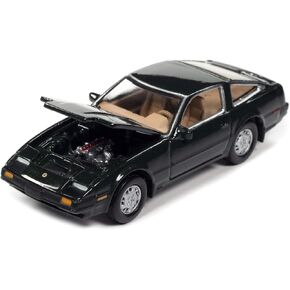 Johnny Lightning 1984 Nissan 300ZX Dark Green with Black Stripes Classic Gold Collection Series Limited Edition to 12480 Pitch Worldwide 1/64 Diecast Model Car