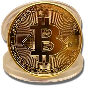 عملة Bitcoin المطلية بالذهب عملة قابلة للتحصيل - نسخة طبق الأصل من Bitcoin التذكاري للجمع
