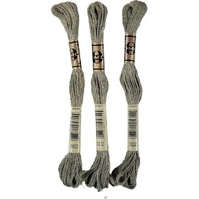 DMC 6 -Strand Embroidery Cotton 8.7YD - MEMERTY BREAY GRAY - 117-3022 - حزمة 3 Skeins