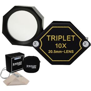 10x Jewelers Loupe الجيب Magnifier Jewelry Jewelers Jewelers مكبرة الزجاج 20.5 ملم العدسة الثلاثي الإطار مجموعة العدسة البصرية العصي