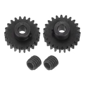 UXCELL MOD 1.5 PINION GEAR SET 8MM SHAFT 22T 23T MOTOR GEARS FLUSSED STEEL PINION GEAR لـ RC CAR (2PCS)