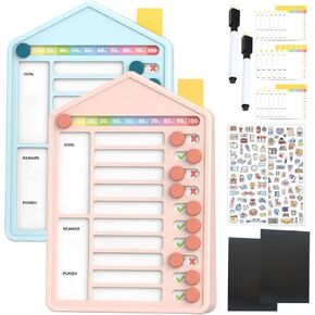 Kids Magnetic Dry Erase Chore Chart & Whiteboard - Reusable Checklist Board, ADHD Task Tracker with to-Do List Planner - Daily Routine Schedule Board for Fridge, Wall, Desk, Home, School, RV