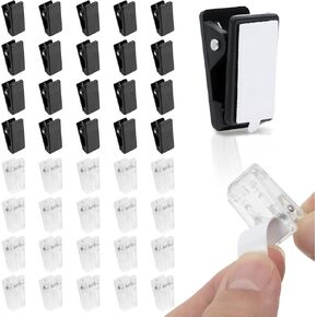 40 PCS مقاطع لاصقة ذاتية - مقاطع الجدار اللزجة شماعات من نسيج البلاستيك يقود الربيع المثالي للمكتب ، المدرسة ، المنزل ، الجدار ، الثلاجة ، ديكور ، صور ، ملصق ، ستارة ، العلم معلق ، واضحة والأسود