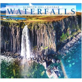 Waterfalls 2025 Full Size Wall Calendar for Planning, Scheduling, and Organizing