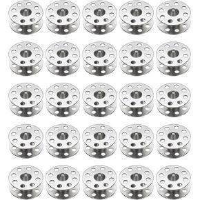 Patikil 32pack Metal Bobbins Probbins مع حالة لآلة الخياطة الفضية