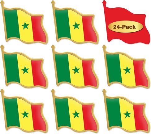 12/24/50/100Pcs Senegal Flag Lapel Pins Bulk - Metal Senegalese National Lapel Pin in Saudi Arabia