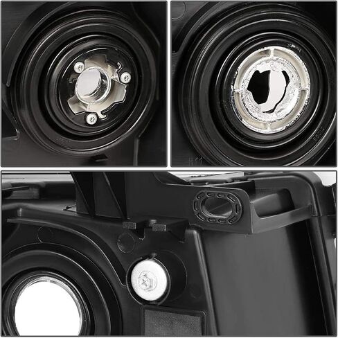 Headlights Assembly W/Bulbs compatible with 2007-2013 Chevy Silverado 1500,07-14 Silverado 2500HD 3500 Headlights Headlamp Pair, Black Housing Amber Side in Saudi Arabia