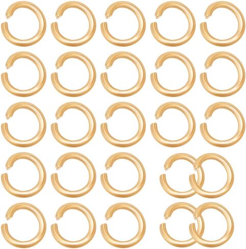 30pcs حلقات القفز الذهبي 9 ملم من الفولاذ المقاوم للصدأ مقاوم المقاوم للصدأ حلقة قفزة الذهب 18 كيلو حلقات قفزة مطلي بالذهب موصلات حلقة غير مصممة in Kuwait