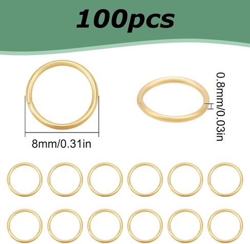 30pcs حلقات القفز الذهبي 9 ملم من الفولاذ المقاوم للصدأ مقاوم المقاوم للصدأ حلقة قفزة الذهب 18 كيلو حلقات قفزة مطلي بالذهب موصلات حلقة غير مصممة in Kuwait