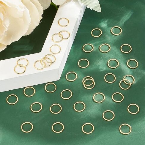 30pcs حلقات القفز الذهبي 9 ملم من الفولاذ المقاوم للصدأ مقاوم المقاوم للصدأ حلقة قفزة الذهب 18 كيلو حلقات قفزة مطلي بالذهب موصلات حلقة غير مصممة in Kuwait