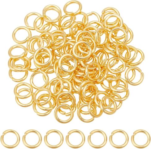 30pcs حلقات القفز الذهبي 9 ملم من الفولاذ المقاوم للصدأ مقاوم المقاوم للصدأ حلقة قفزة الذهب 18 كيلو حلقات قفزة مطلي بالذهب موصلات حلقة غير مصممة in Kuwait