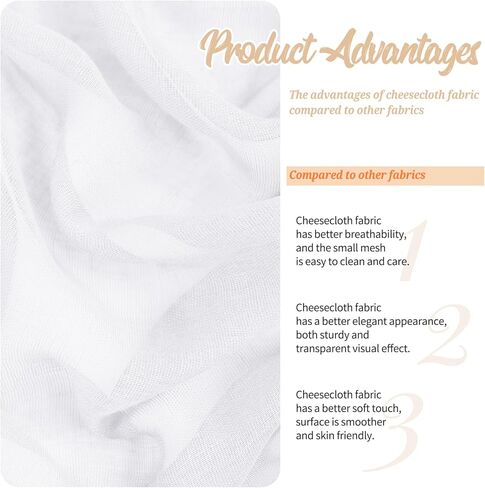 10 Yard Dusty Blue Gauze Cheesecloth Craft Fabric for DIY Wedding Arch Draping, Ceiling Drape, Table Runner, Curtain, Cloth Napkin, Craft Gauze Fabric for Background Party Banquet Wedding Decor in Kuwait