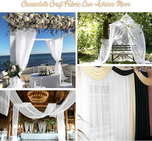 10 Yard Dusty Blue Gauze Cheesecloth Craft Fabric for DIY Wedding Arch Draping, Ceiling Drape, Table Runner, Curtain, Cloth Napkin, Craft Gauze Fabric for Background Party Banquet Wedding Decor in Kuwait