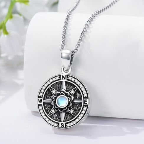 Heart Locket Necklace for Women 925 Sterling Silver Rose Flower Photo Locket Necklace that Hold 2 Pictures in Kuwait