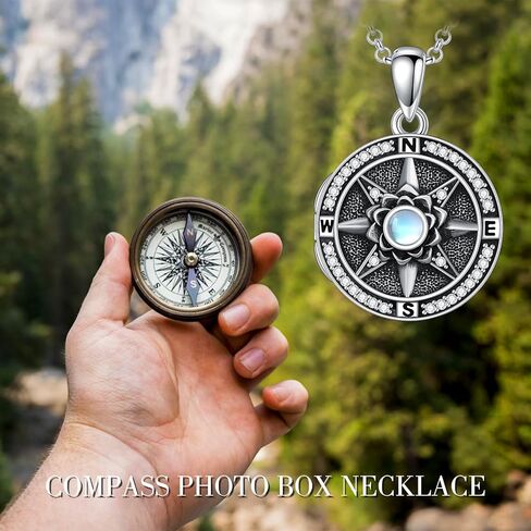 Heart Locket Necklace for Women 925 Sterling Silver Rose Flower Photo Locket Necklace that Hold 2 Pictures in Kuwait