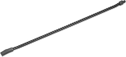 Metro Jewelry 9 Inches Long Thin Foxtail Bracelet in Stainless Steel with Antique Black or Gold Ion Plating 4 mm Wide Snap Lock in Kuwait