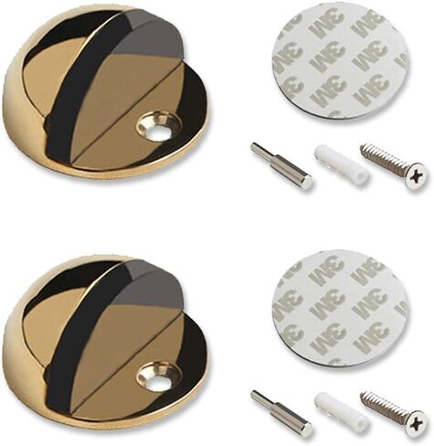 2 Pack Door Stopper Stainless Steel Door Stop, Can be drilled or drill-free 3M Adhesive, Door Holder Doorstop for Hotel Home Restaurant, in Floor Mount Half Dome Door Stopper Set (Red Bronze) in Kuwait